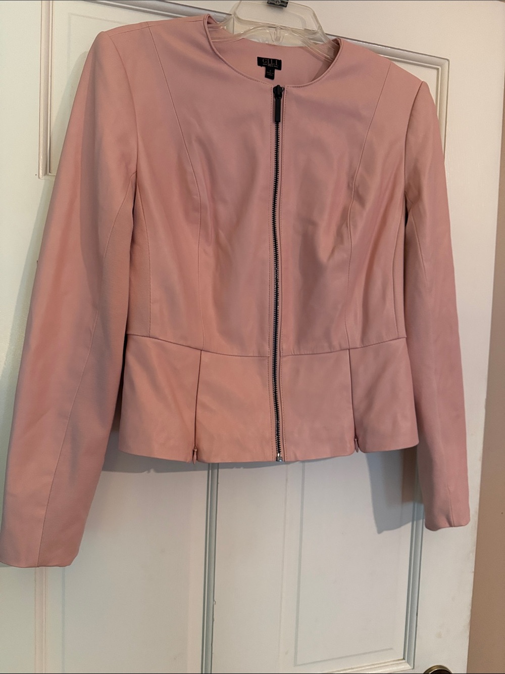 G.I.L.I. Light Pink Zip-Front Faux Leather Jacket